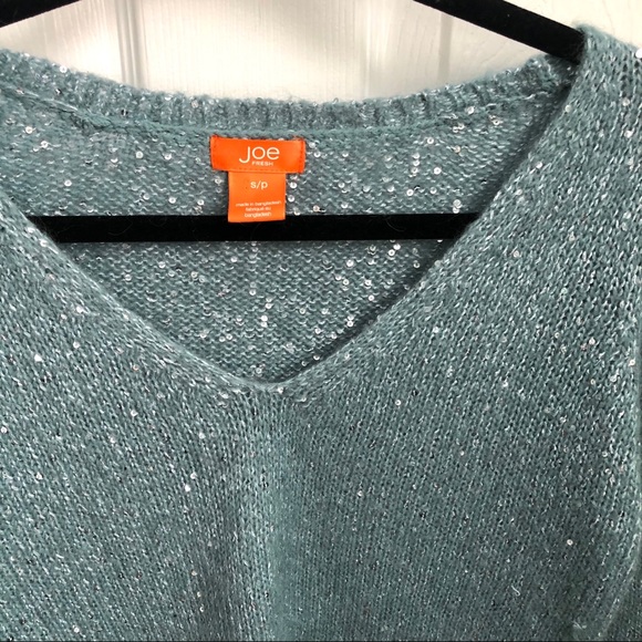 Joe Fresh Mint Blue Sparkly Sweater Small - Picture 5 of 14